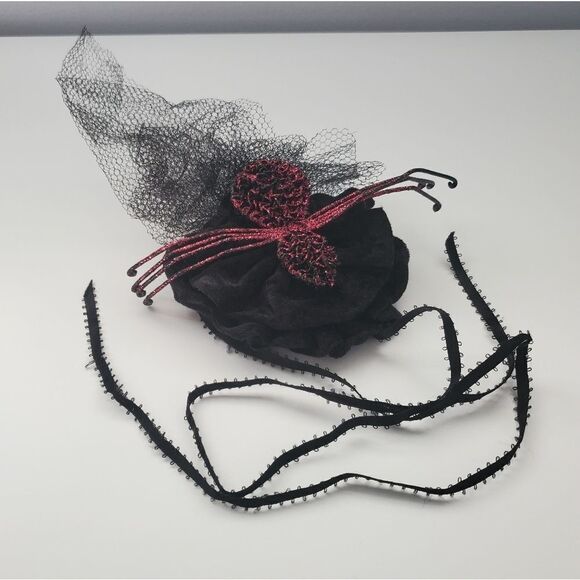 Purple Spider Black Velvet Gothic Halloween Headpiece Hair Accessory main image 5